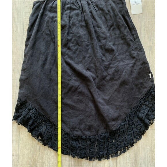 New Volcom Lace Accent Shift Dress Cotton Gauze Black Size XS - Picture 16 of 16